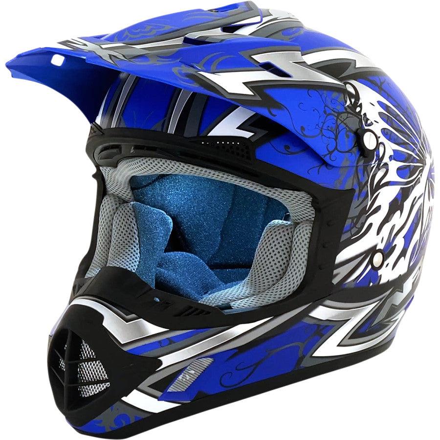 AFX FX-17Y Butterfly Helmet - Matte Blue - Motor Psycho Sport