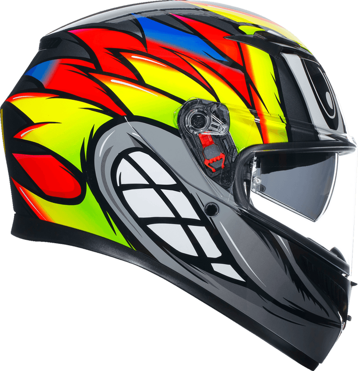 AGV K3 Helmet - Birdy 2.0 Gray/Yellow/Red - Motor Psycho Sport