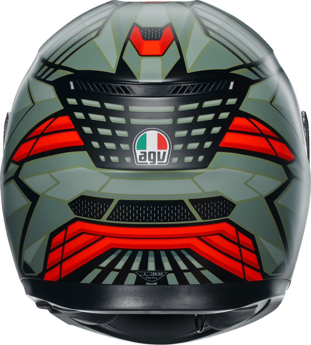 AGV K3 Helmet - Decept Matte Black/Green/Red - Motor Psycho Sport