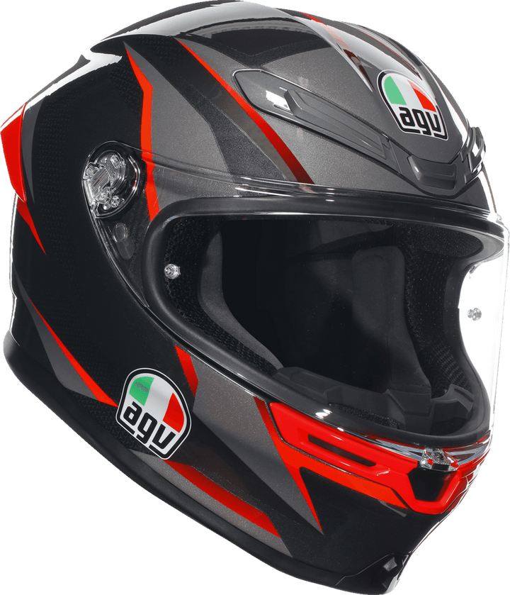 AGV K6 S Helmet - Slashcut Black/Grey/Red - Motor Psycho Sport