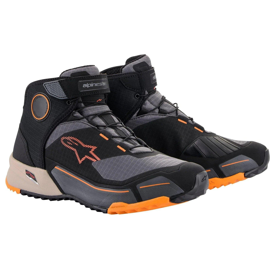 Alpinestars CR-X Drystar Riding Shoes Black/Light Brown/Orange - Motor Psycho Sport