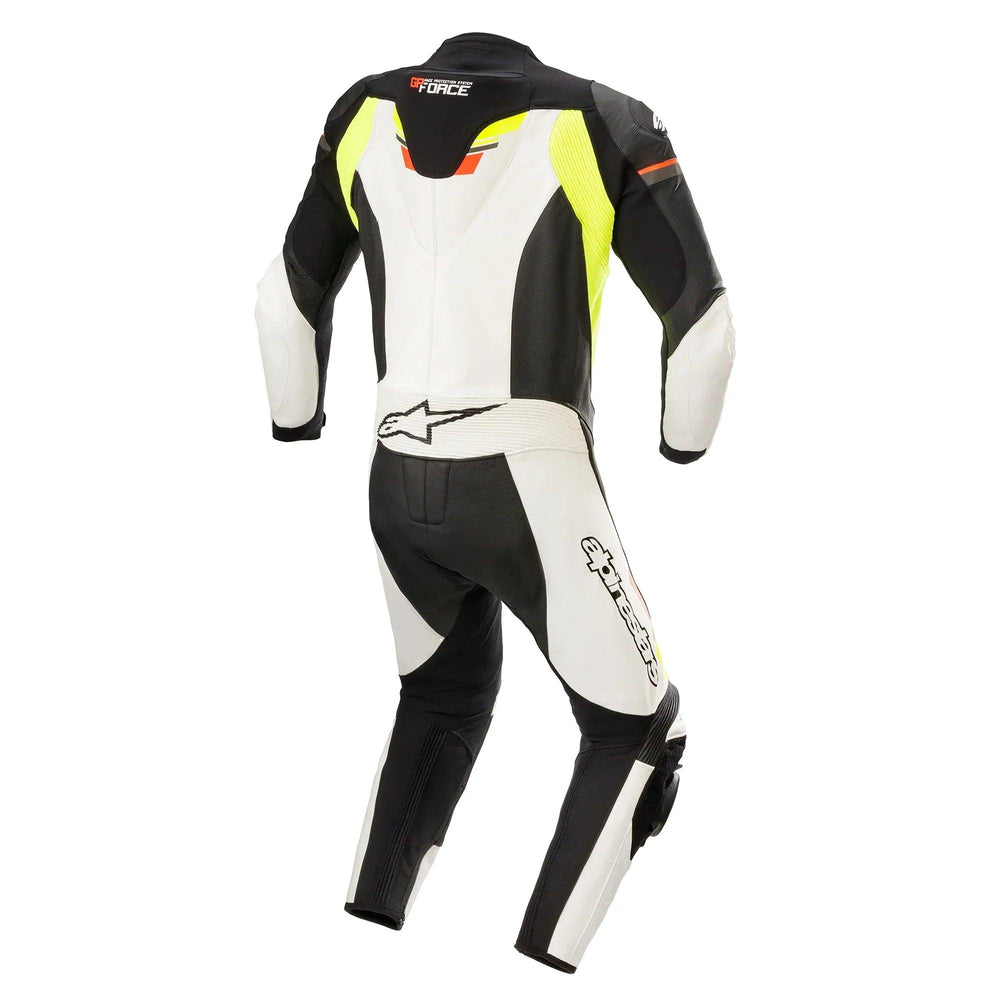 Alpinestars GP Force Chaser Leather Suit 1-Piece Black/White/Red Fluo/Yellow Fluo - Motor Psycho Sport