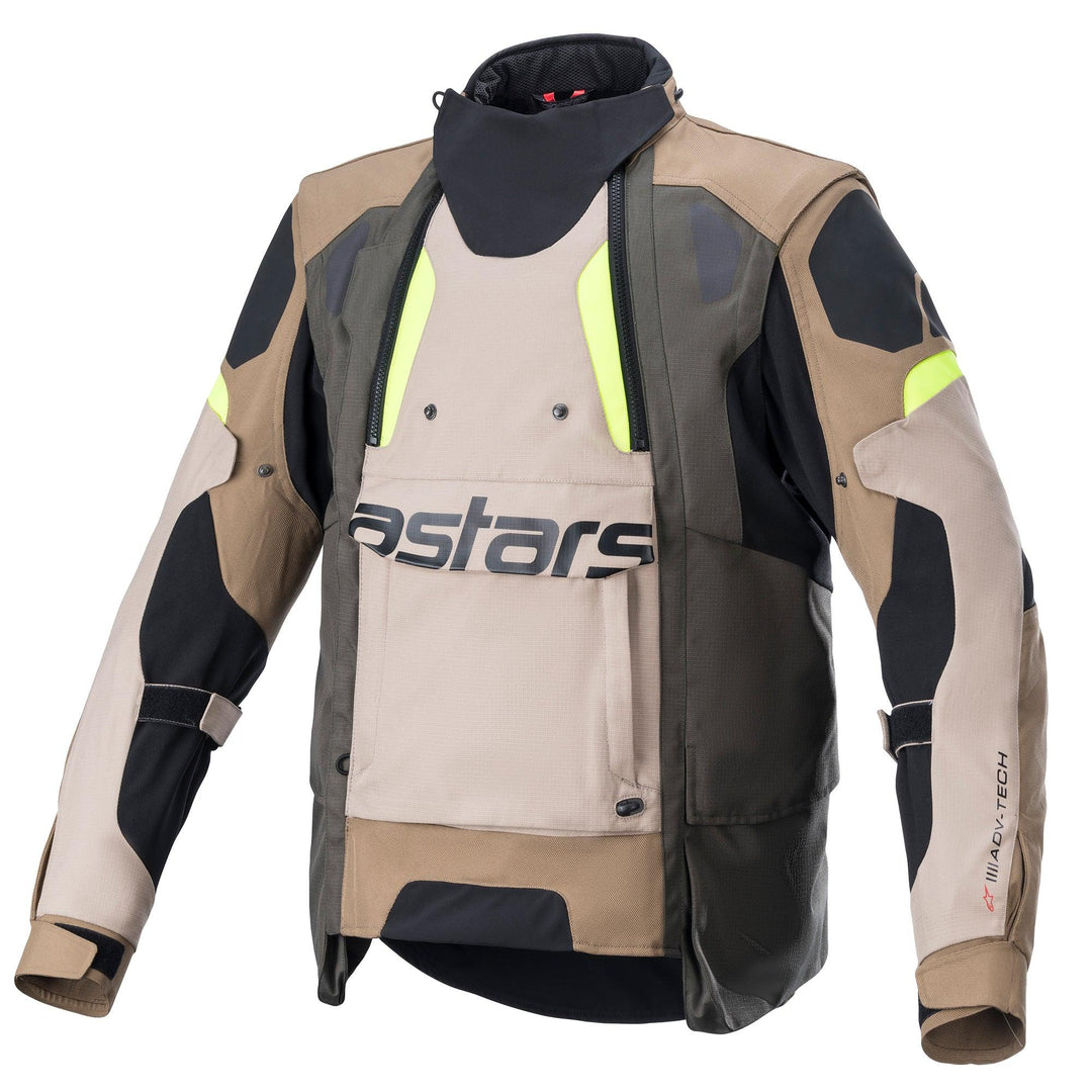 Alpinestars Halo Drystar Jacket - Dark Khaki/Sand Yellow Fluo - Motor Psycho Sport