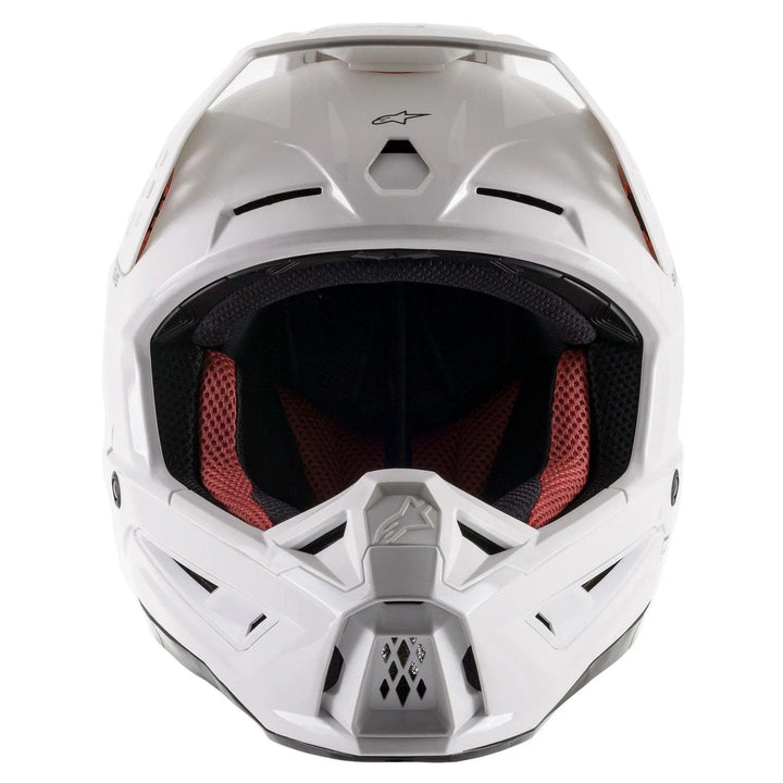Alpinestars SM5 Solid White Glossy Helmet - Motor Psycho Sport
