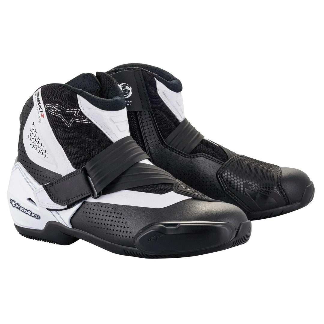 Alpinestars SMX-1 R V2 Vented Black/White Boots - Motor Psycho Sport