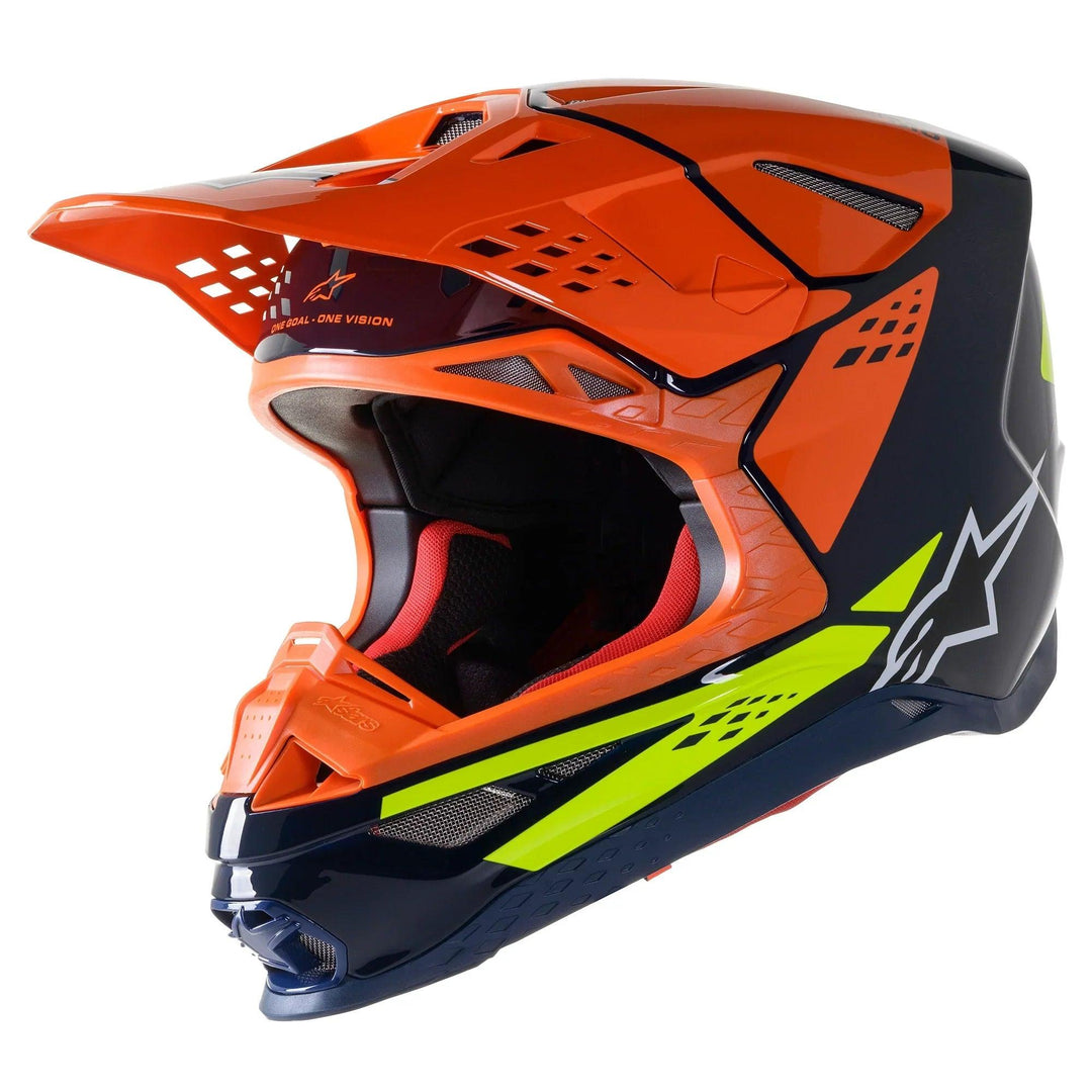 Alpinestars Supertech M8 Factory Dark Blue/Orange/Yellow Fluo Helmet - Motor Psycho Sport