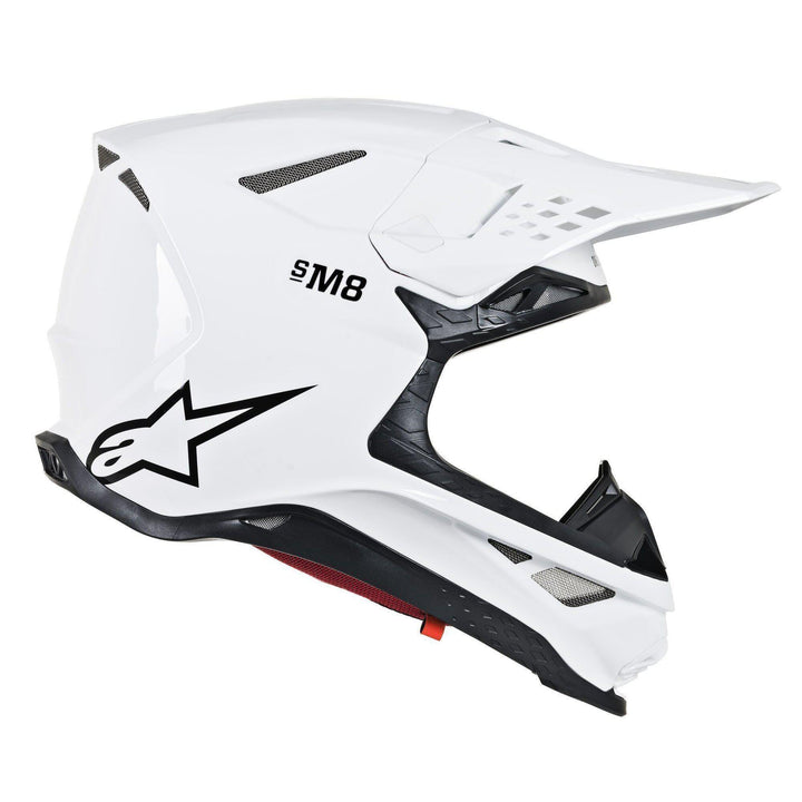 Alpinestars Supertech M8 Solid Gloss White Helmet - Motor Psycho Sport