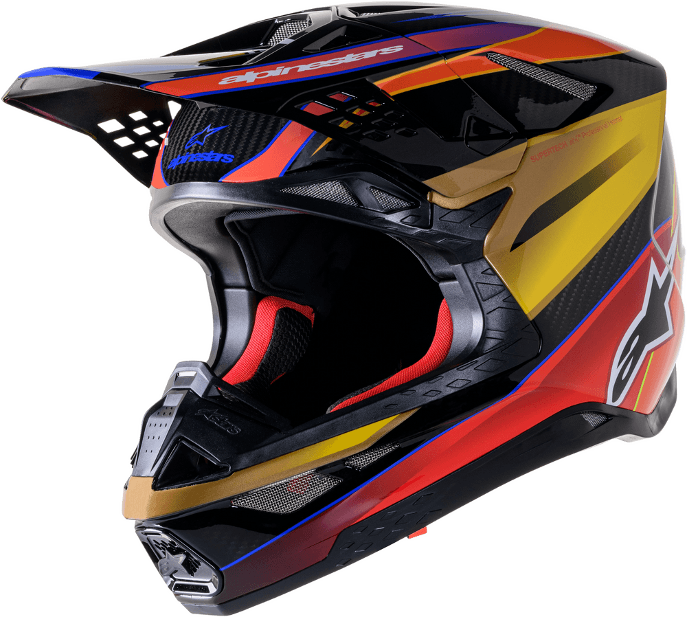 Alpinestars Supertech S-M10 Era Helmet Gold Yellow/Rio Red Glossy - Motor Psycho Sport