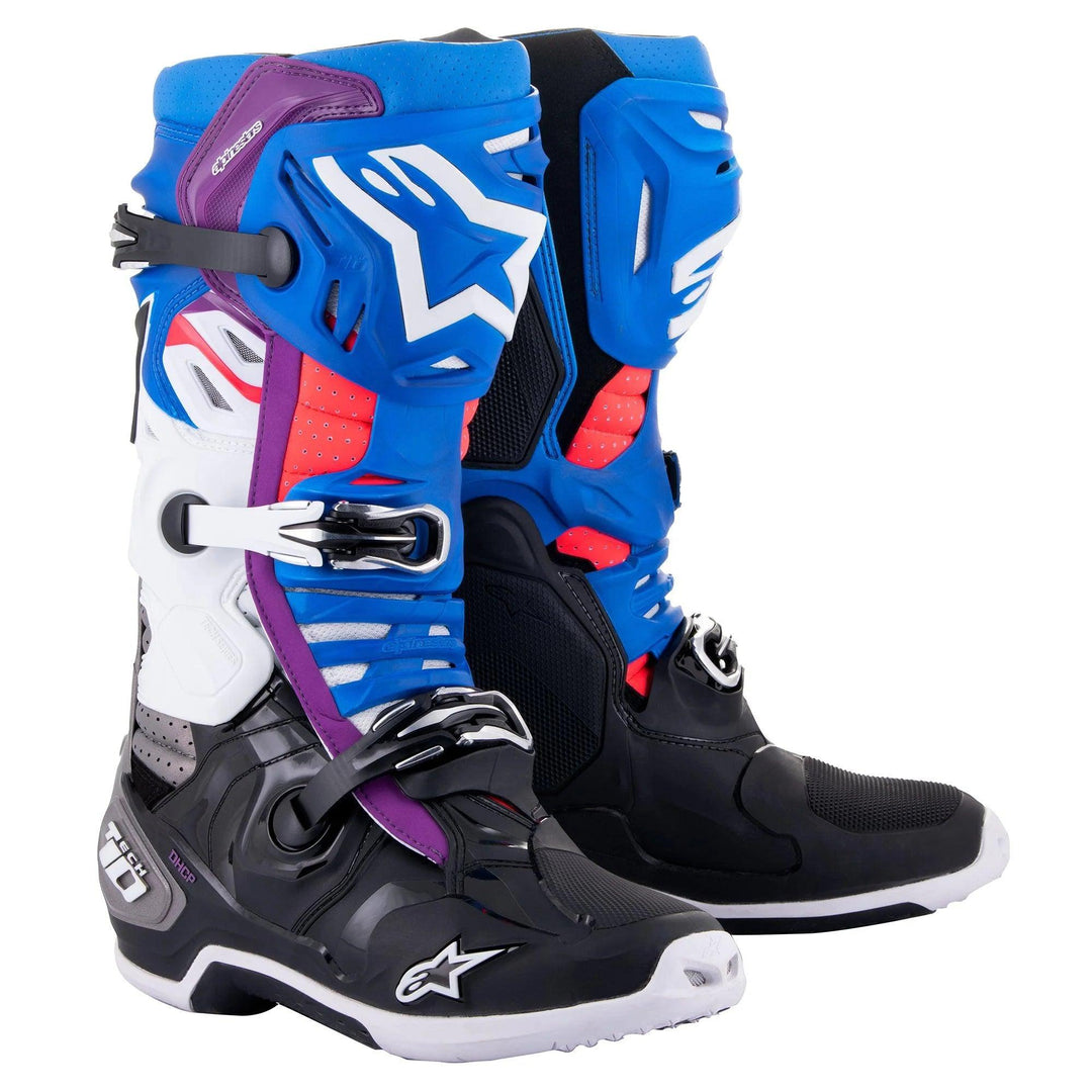 Alpinestars Tech 10 Supervented Boots - Black/Enamel Purple/White - Motor Psycho Sport