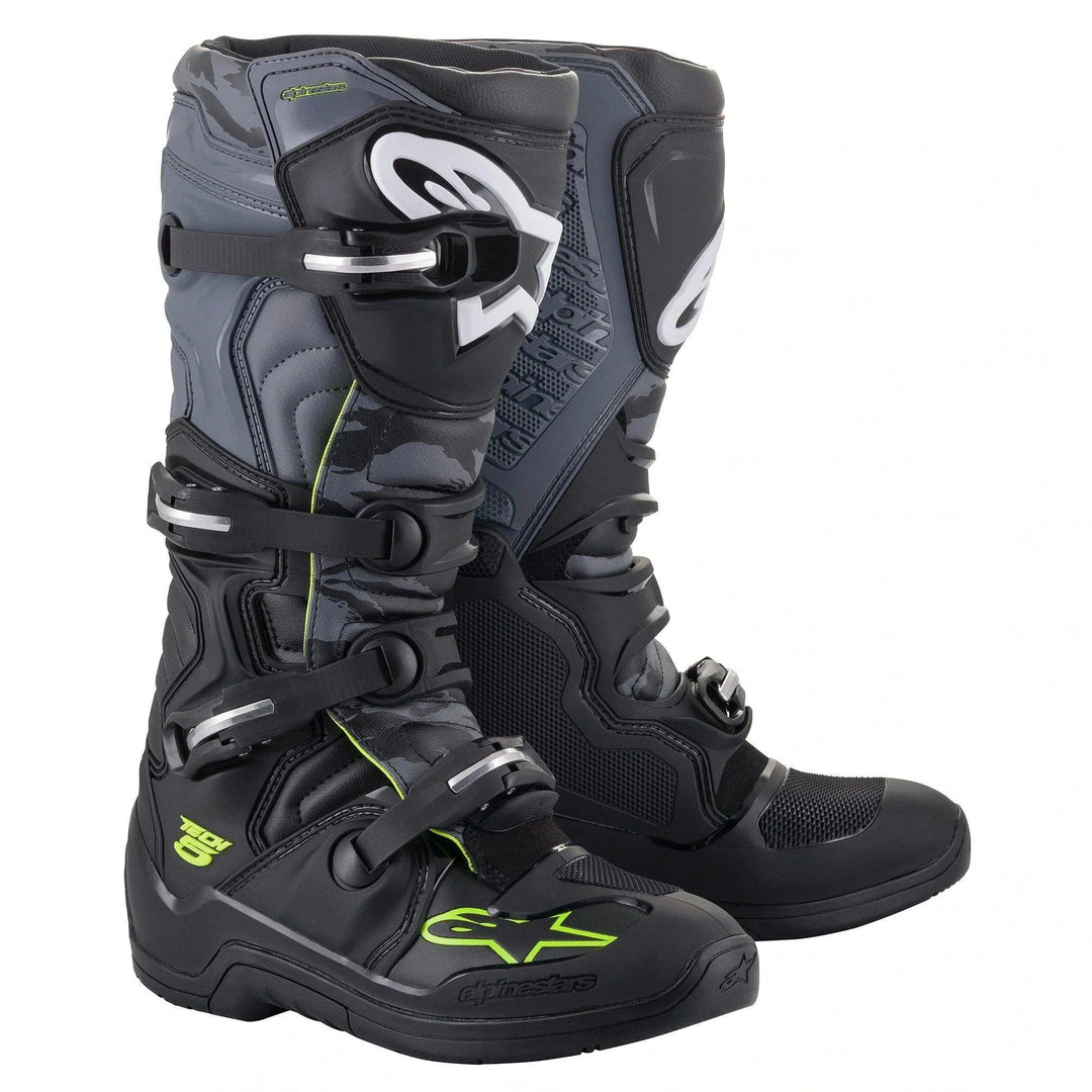 Alpinestars Tech 5 Black/Gray/Yellow Fluo Boots - Motor Psycho Sport