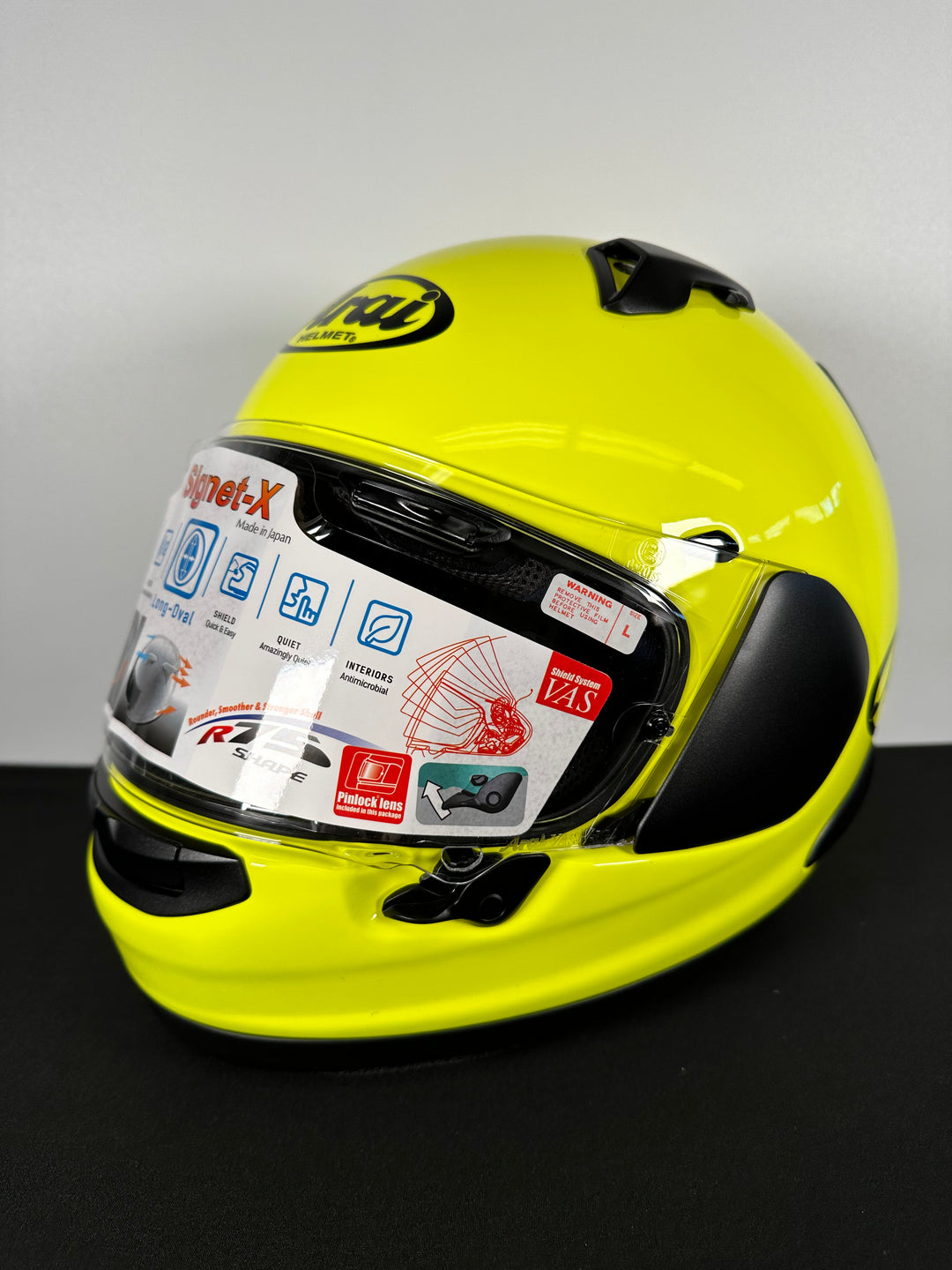 Arai Signet-X Helmet - Fluorescent Yellow Size Large - OPEN BOX - Motor Psycho Sport