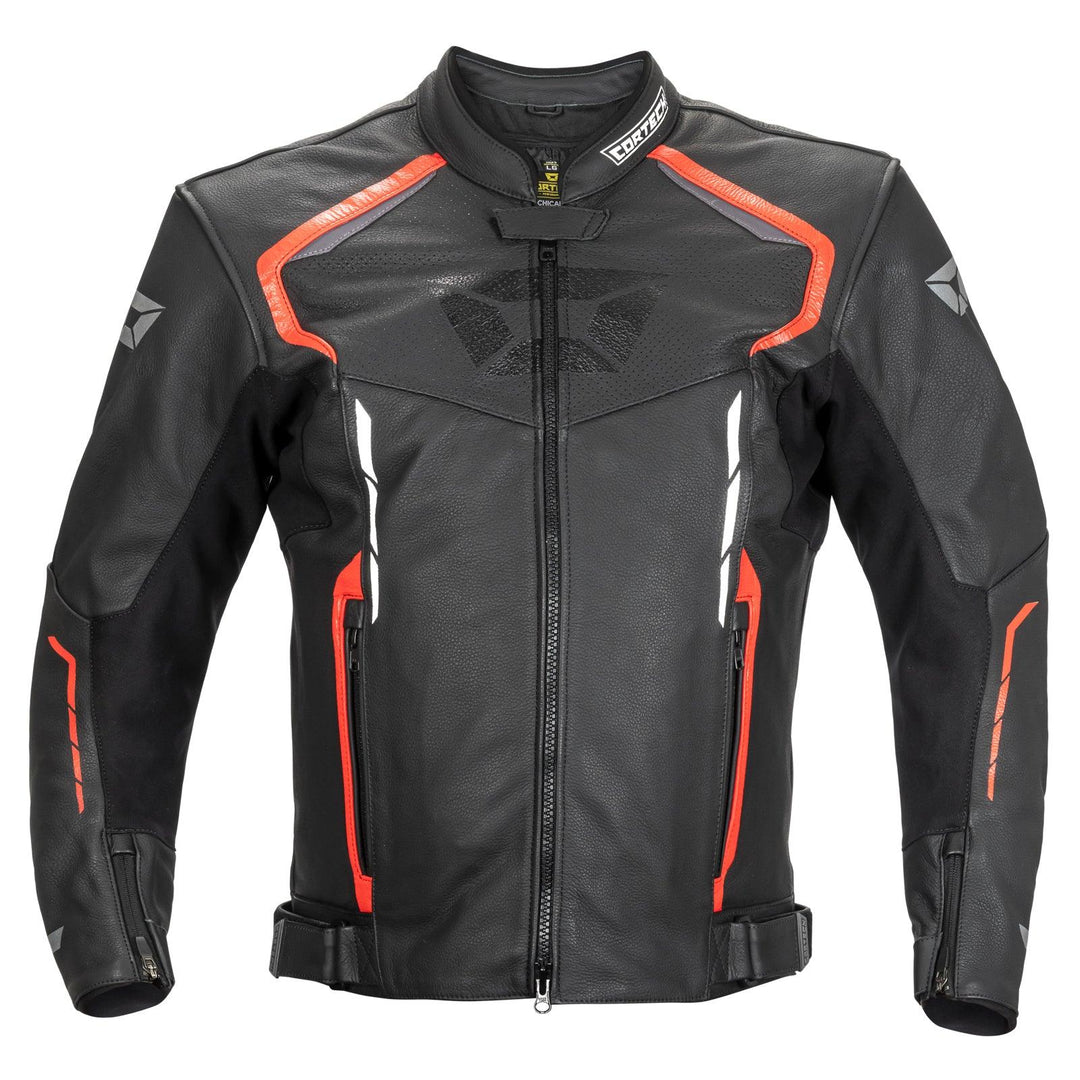Cortech Chicane Leather Jacket - Black/Red - Motor Psycho Sport