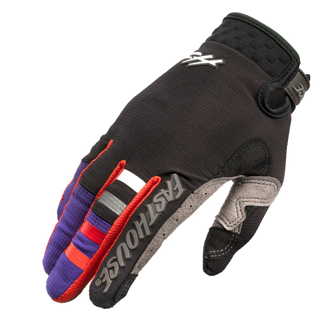 Fasthouse Elrod Evoke Glove - Black/Purple - Motor Psycho Sport