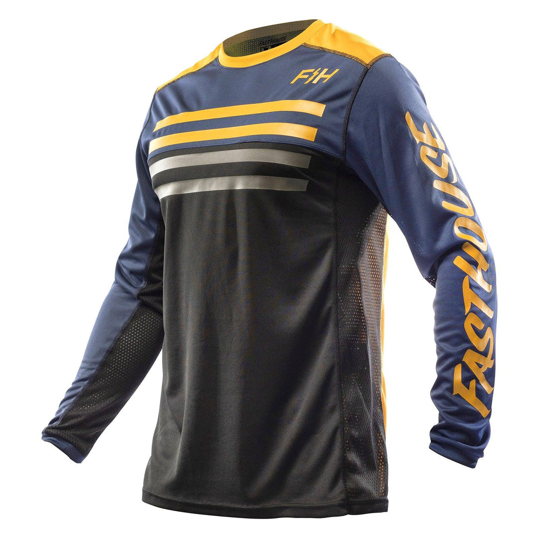 Fasthouse Grindhouse Tempo Jersey - Midnight Navy/Vintage Gold - Motor Psycho Sport