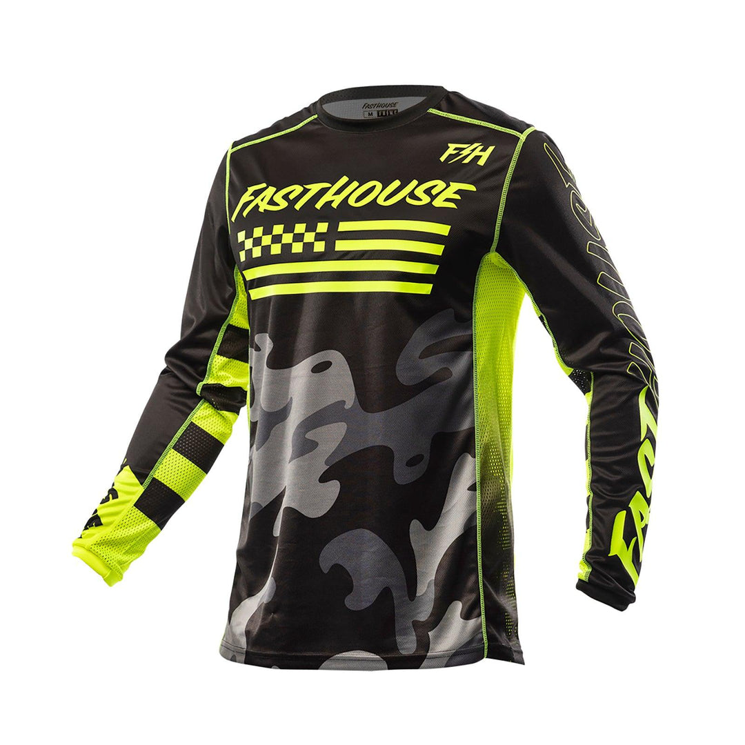 Fasthouse Youth Grindhouse Riot Jersey - Black/Hi-Viz - Motor Psycho Sport