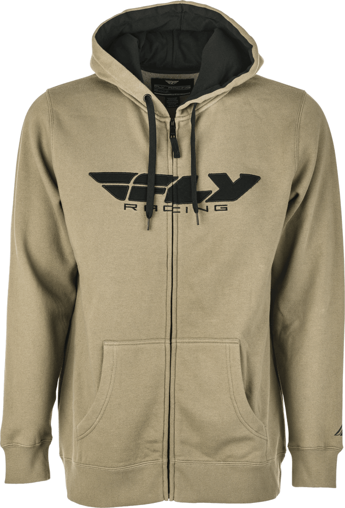 Fly Racing Fly Corporate Zip Up Hoodie Tan/Black - Motor Psycho Sport