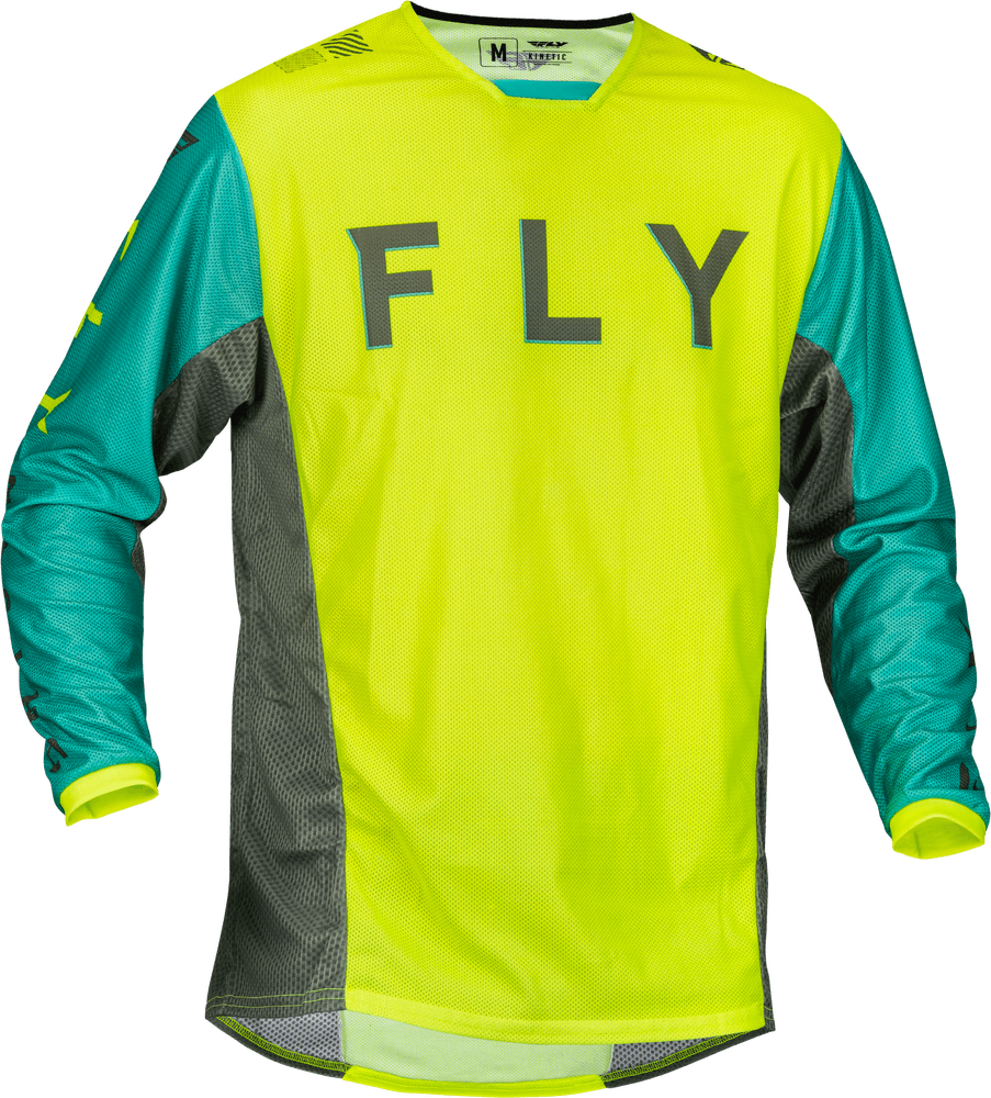 Fly Racing Kinetic Mesh S.E. Kore Jersey Hi-Vis/Teal/Grey - Motor Psycho Sport