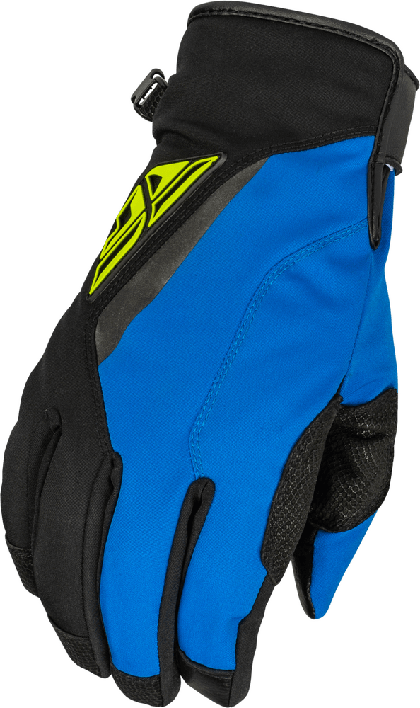 Fly Racing Title Long Gloves Black/Blue/Hi-Vis - Motor Psycho Sport