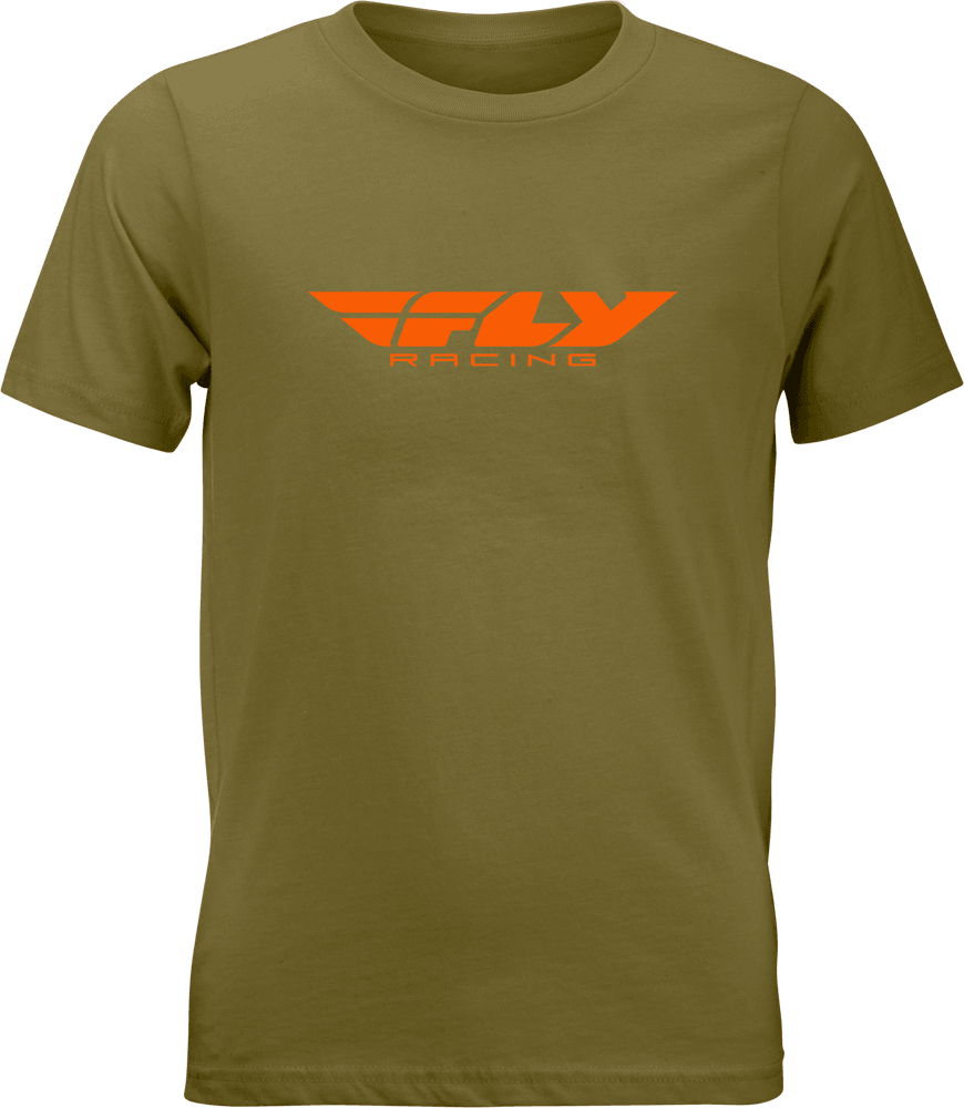 Fly Racing Youth Fly Corporate Tee Olive/Orange - Motor Psycho Sport