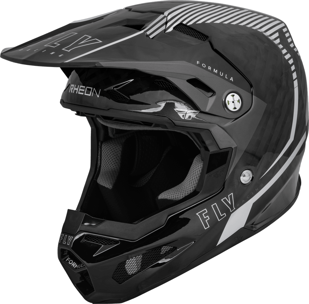 Fly Racing Youth Formula Carbon Tracer Helmet Silver/Black - Motor Psycho Sport