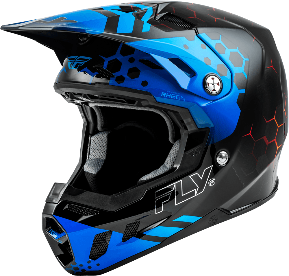Fly Racing Youth Formula CC Tektonic Helmet Black/Blue/Red - Motor Psycho Sport