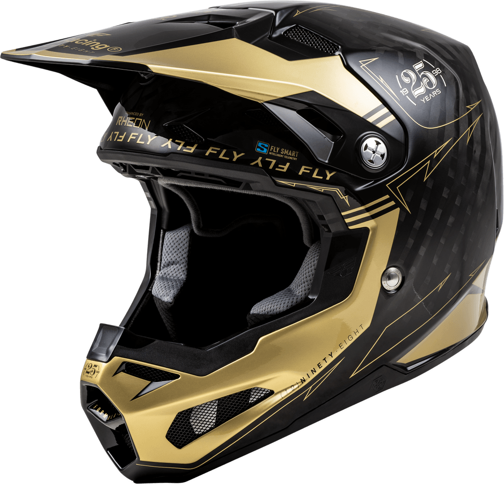 Fly Racing Youth Formula S Carbon Legacy Helmet Black/Gold - Motor Psycho Sport