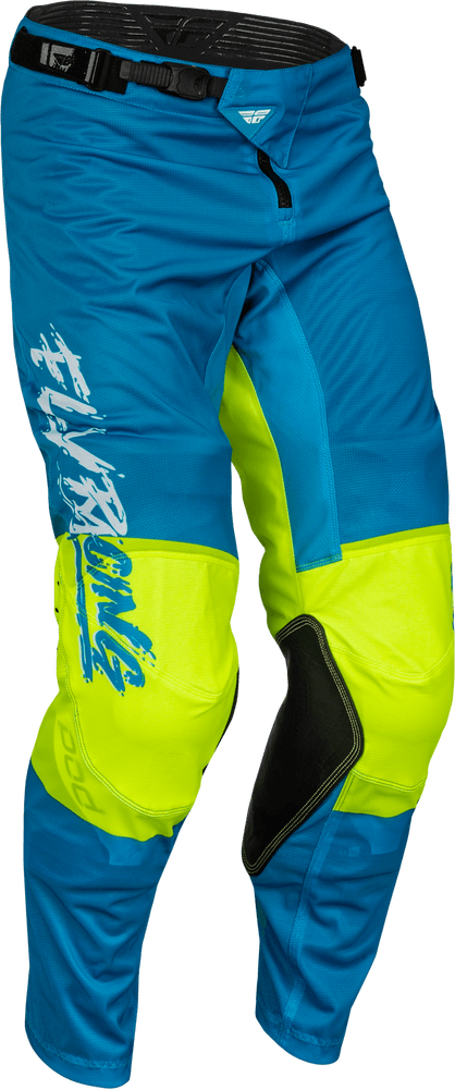 Fly Racing Youth Kinetic Mesh Khaos Pants Blue/White/Hi-Vis - Motor Psycho Sport