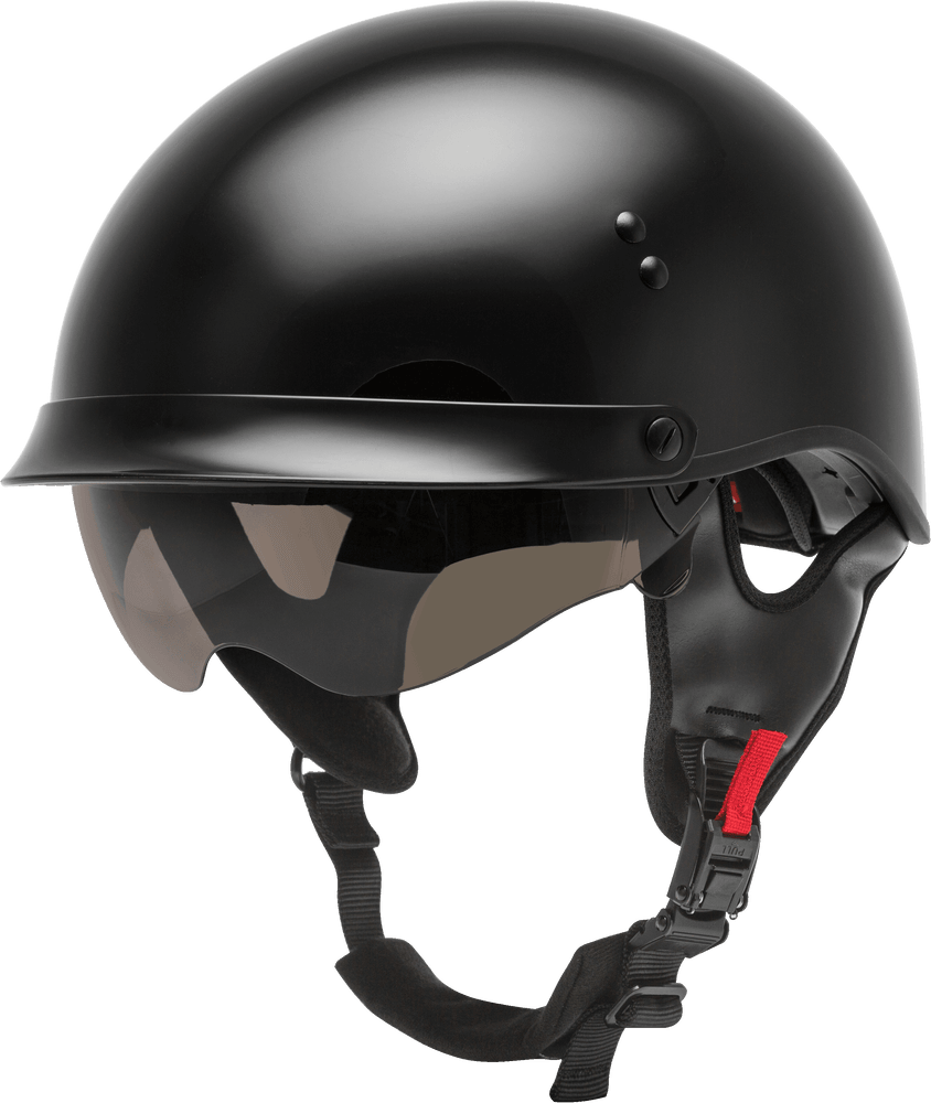 Gmax HH-65 Half Helmet Full Dressed Black - Motor Psycho Sport
