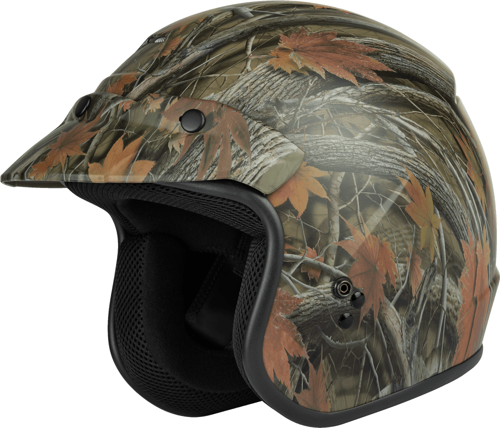 Gmax OF-2 Open-Face Helmet Leaf Camo - Motor Psycho Sport