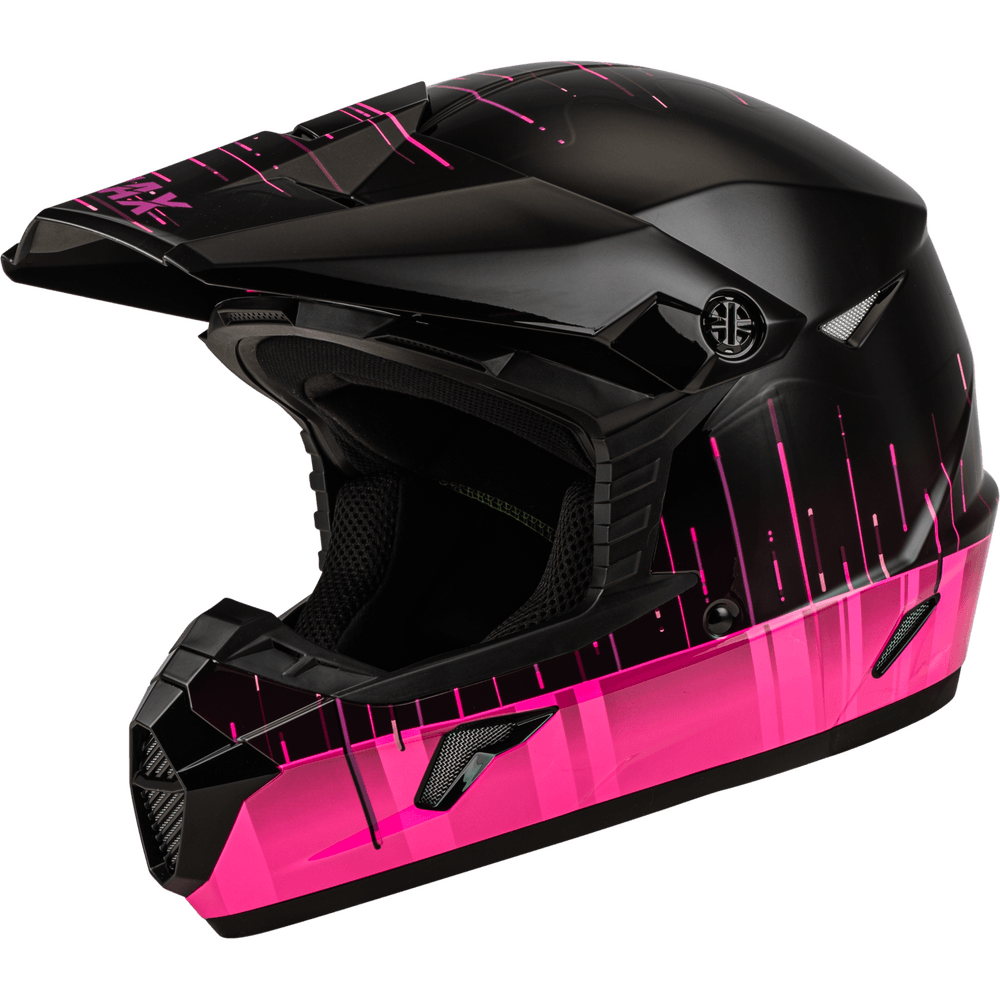 Gmax Youth MX-46Y Frequency Offroad Helmet Black/Pink - Motor Psycho Sport