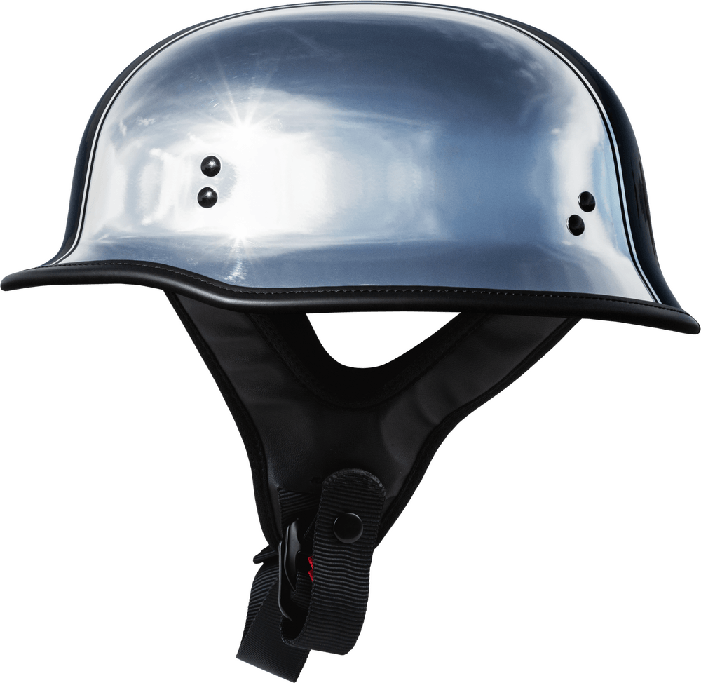 dot german motorcycle helmet 9mm German Beanie Helmet Chrome 2x