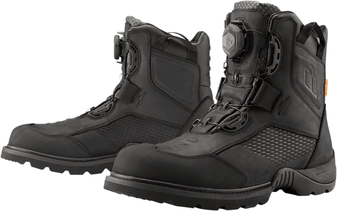 Icon Stormhawk Waterproof Black Boots - Motor Psycho Sport