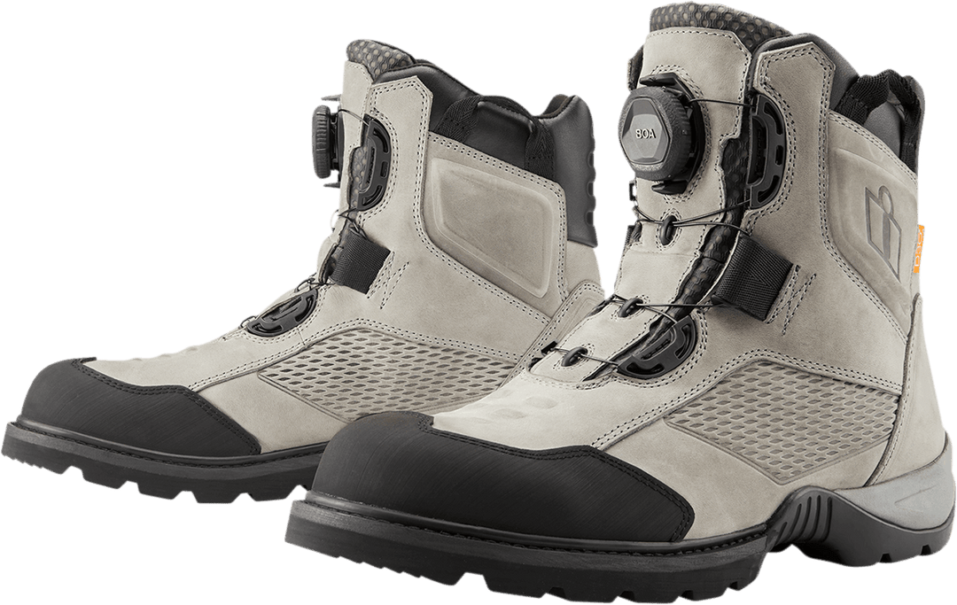 Icon Stormhawk Waterproof Gray Boots - Motor Psycho Sport
