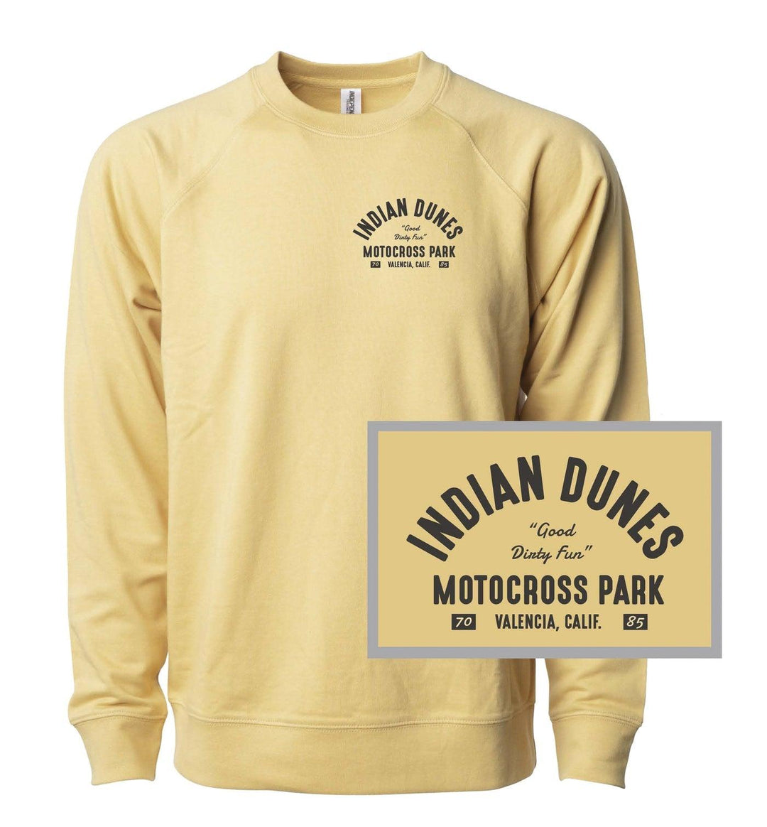 Indian Dunes Valencia Crew Hoodie Yellow - Motor Psycho Sport