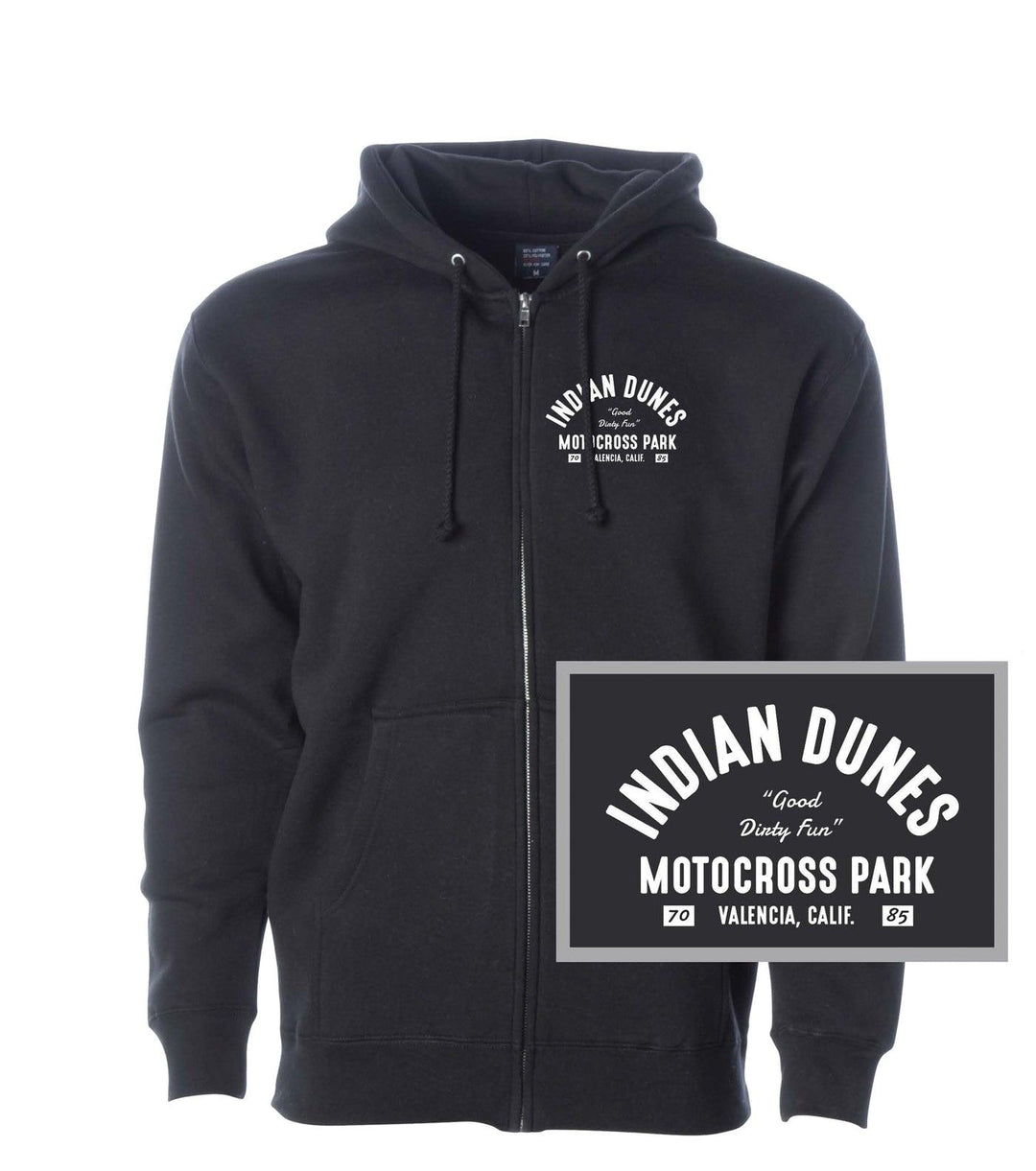 Indian Dunes Valencia Zip Hoodie Black - Motor Psycho Sport