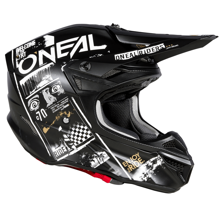 O'Neal 5 SRS Attack V.23 Helmet Black/White - Motor Psycho Sport
