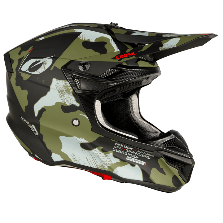 O'Neal 5 SRS Camo V.23 Helmet Black/Green – Motor Psycho Sport