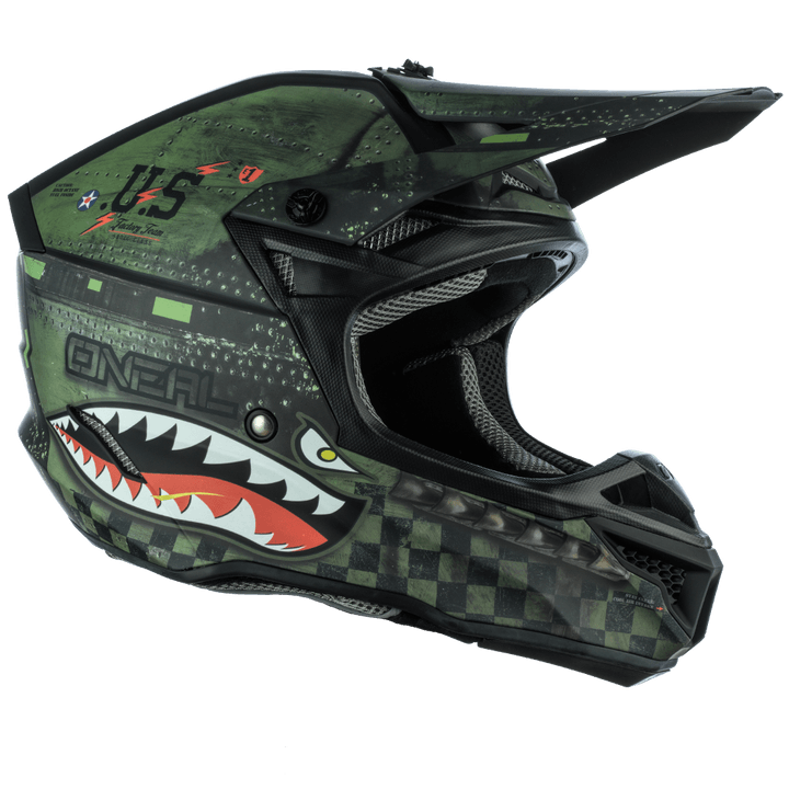 O'Neal 5 SRS Warhawk Helmet Black/Green - Motor Psycho Sport