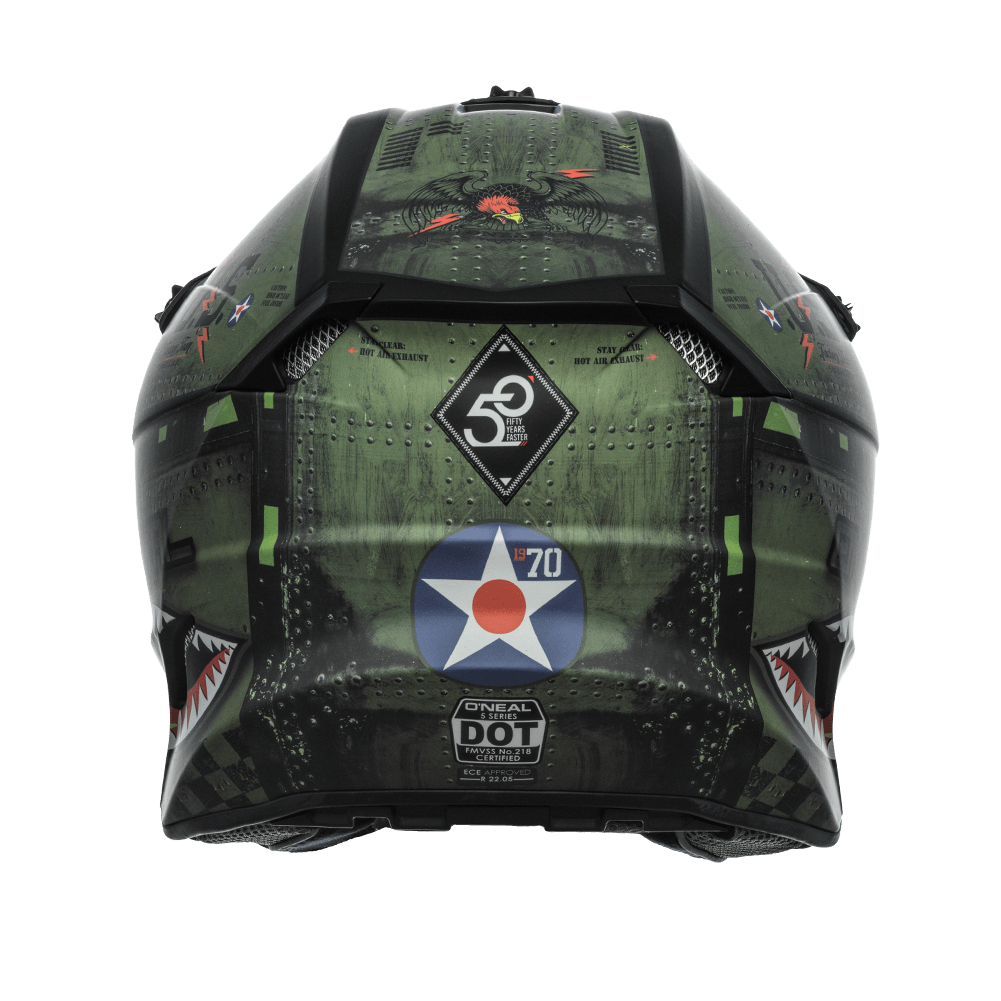 O'Neal 5 SRS Warhawk Helmet Black/Green - Motor Psycho Sport