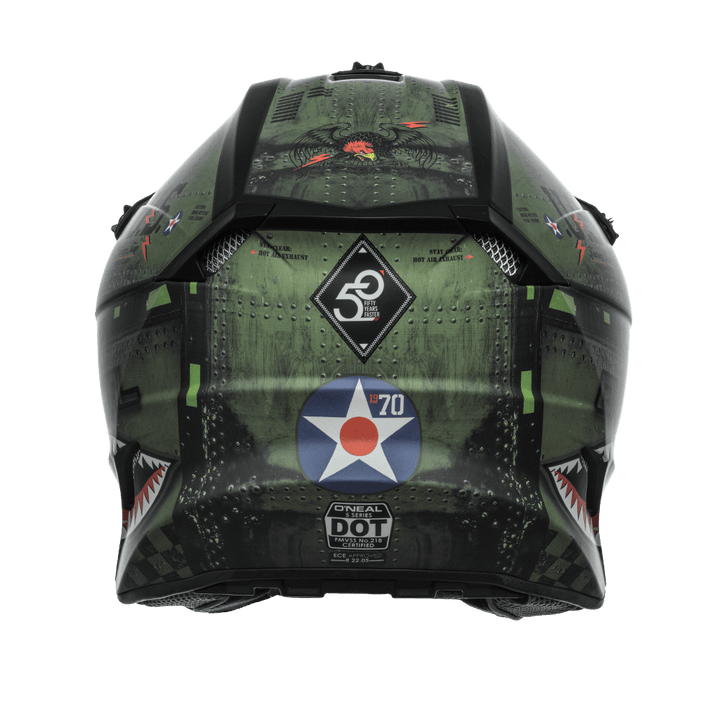 O'Neal 5 SRS Warhawk Helmet Black/Green - Motor Psycho Sport