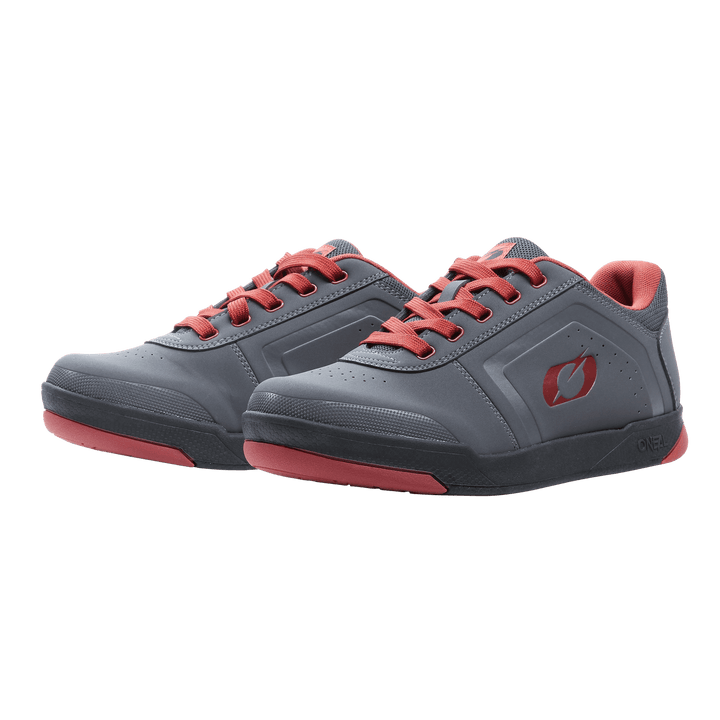 O'Neal Pinned Flat Pedal Shoe Gray/Red - Motor Psycho Sport
