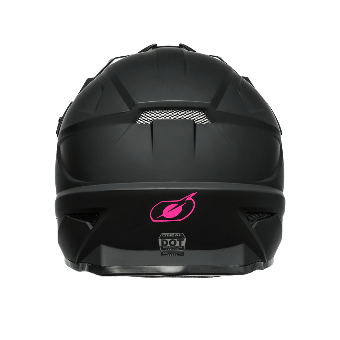 O'Neal Youth 1 SRS Solid Helmet Black/Pink - Motor Psycho Sport