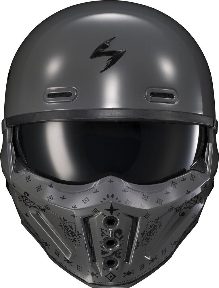 scorpion covert x helmet Scorpion EXO Covert X Mask Bandana Cement Grey