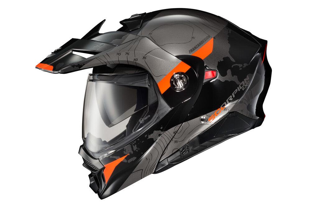 Scorpion Exo EXO-AT960 Modular Helmet Topographic Black/Orange – Motor Psycho Sport
