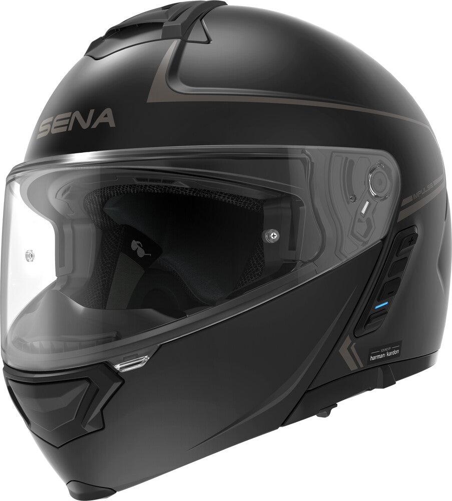 bluetooth motorcycle helmet flip up Sena Impulse Flip Up Helmet Matte Black – Motor Psycho Sport
