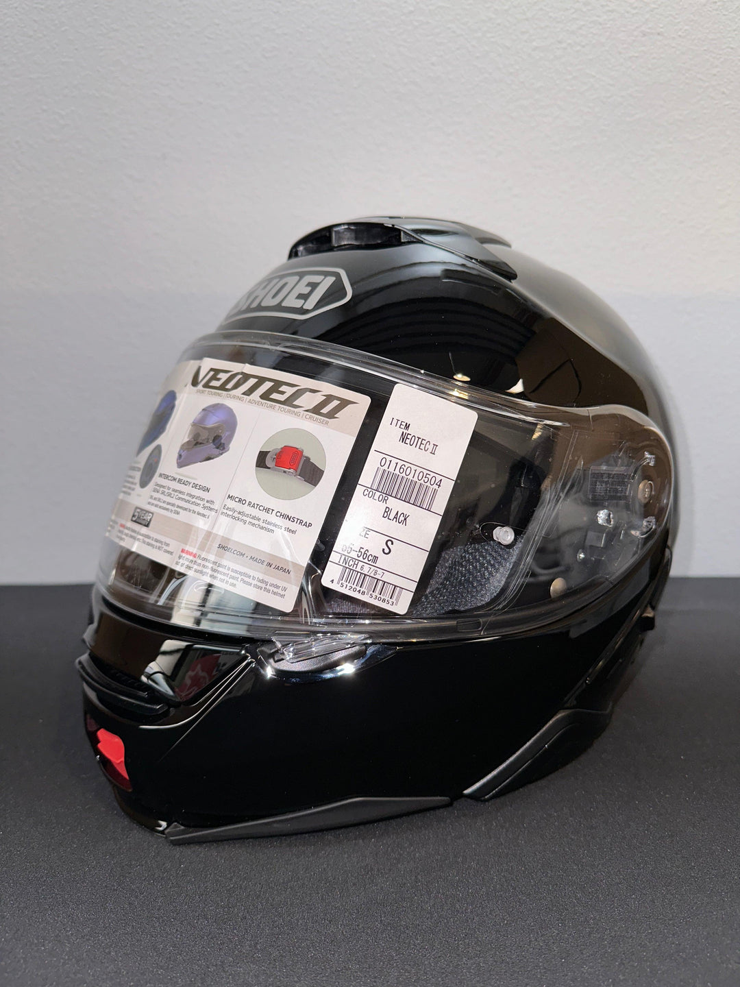 Shoei Neotec II Modular Helmet - Gloss Black Size SM - OPEN BOX - Motor Psycho Sport