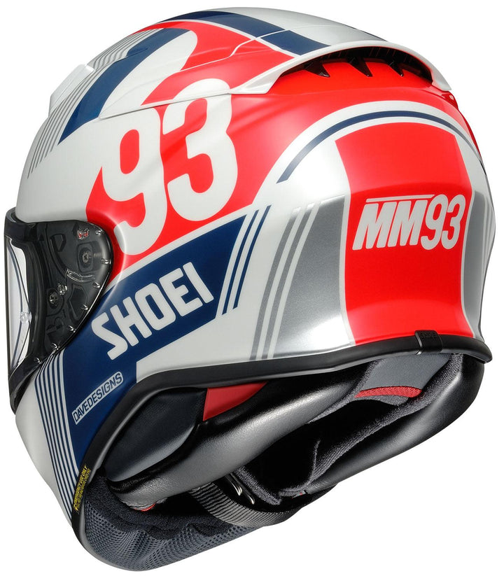 Shoei RF-1400 MM93 Retro Helmet - TC-10 White/Red/Blue - Motor Psycho Sport