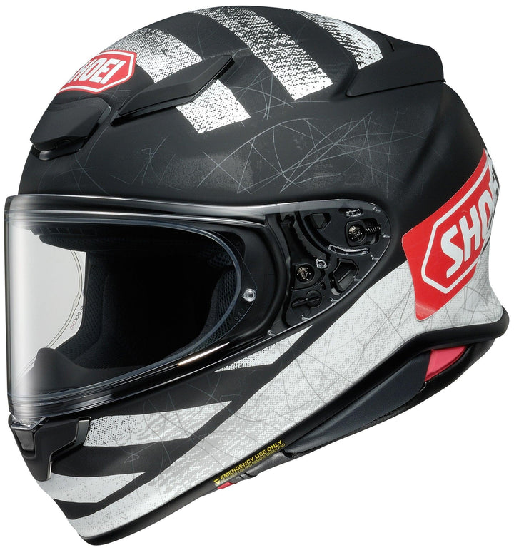 Shoei RF-1400 Scanner Helmet - TC-5 Matte Black/White - Motor Psycho Sport