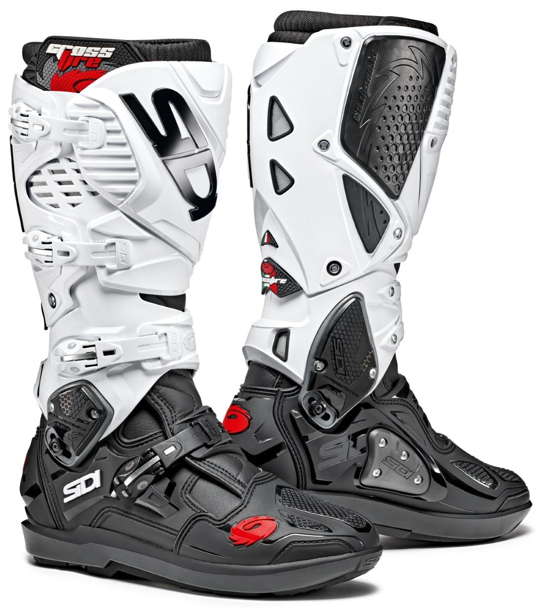 Sidi Crossfire 3 SRS Black/White Boots - Motor Psycho Sport