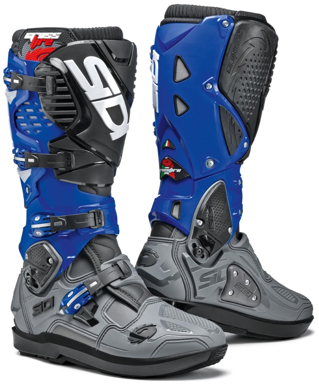 Sidi Crossfire 3 SRS Gray/Blue/Black Boots - Limited Edition - Motor Psycho Sport